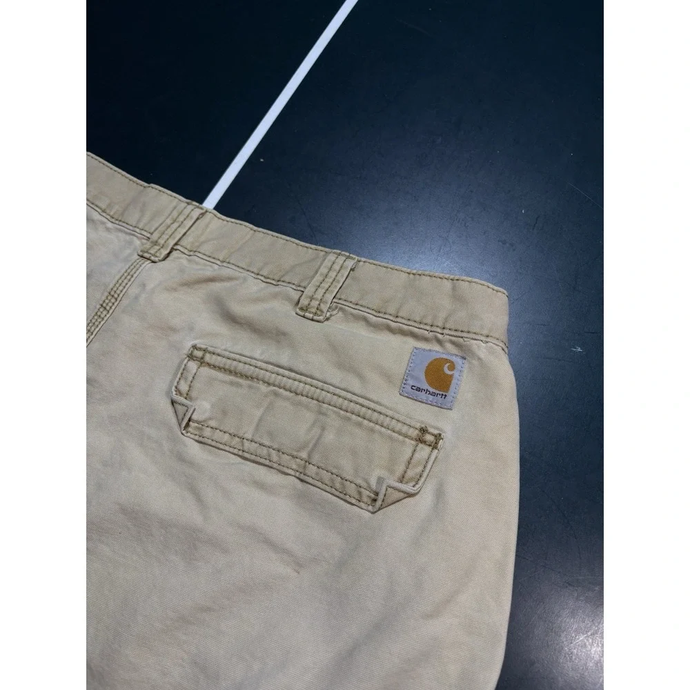 Carhartt Relaxed‎ Fit Cotton Canvas Cargo Shorts Mens 34 White Faded Pockets